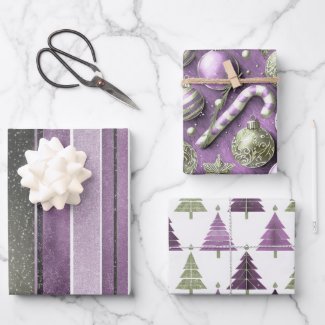 Purple Green Christmas Patterns #12#24#27 ID1009