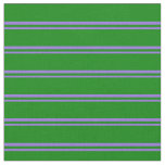 [ Thumbnail: Purple & Green Colored Pattern of Stripes Fabric ]