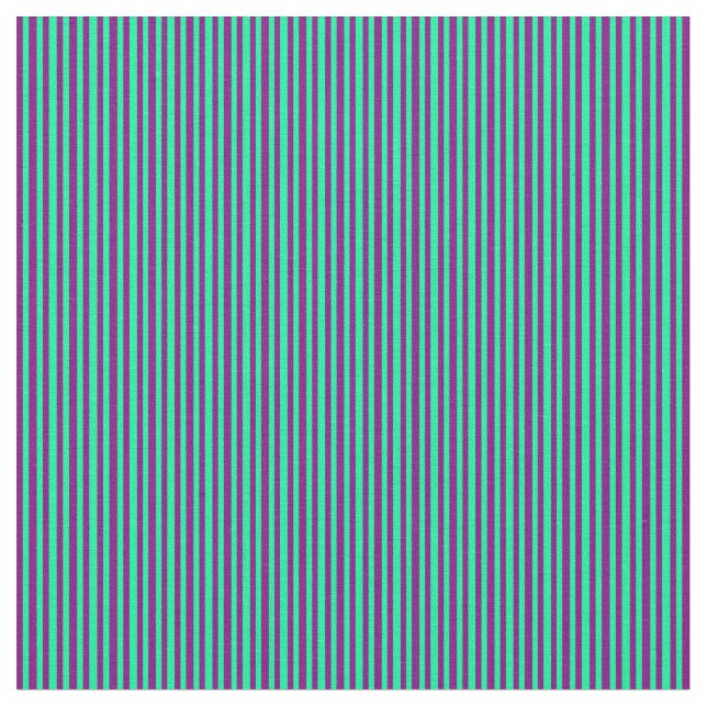 Purple & Green Colored Stripes/Lines Pattern Fabric (Close Up)