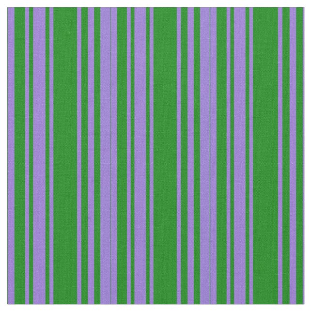 Purple & Green Colored Stripes Pattern Fabric (Close Up)
