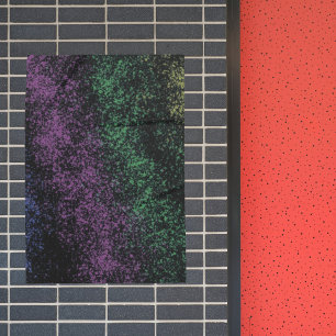 Purple-green cosmic gradient, dark shadows. poster