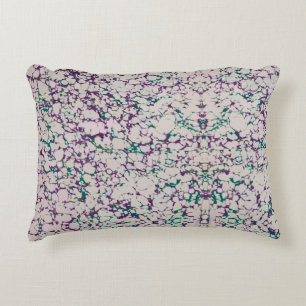 Purple & Green Crackled Paint Abstract Design Accent Pillow