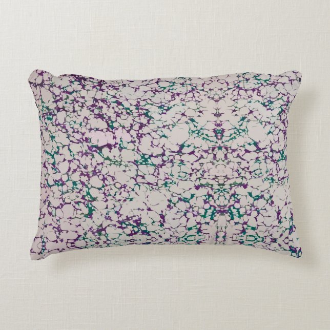 Purple & Green Crackled Paint Abstract Design Accent Pillow (Front)
