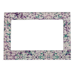 Purple & Green Crackled Paint Abstract Design Magnetic Frame