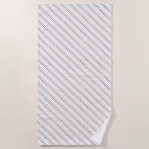 Purple Green Cream Stripes Beach Towel