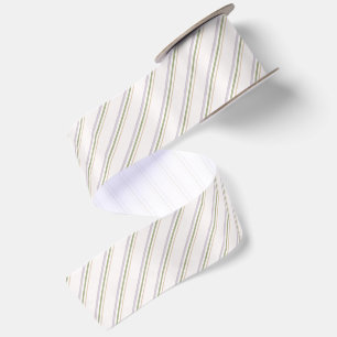 Purple Green Cream Stripes Birthday Satin Ribbon