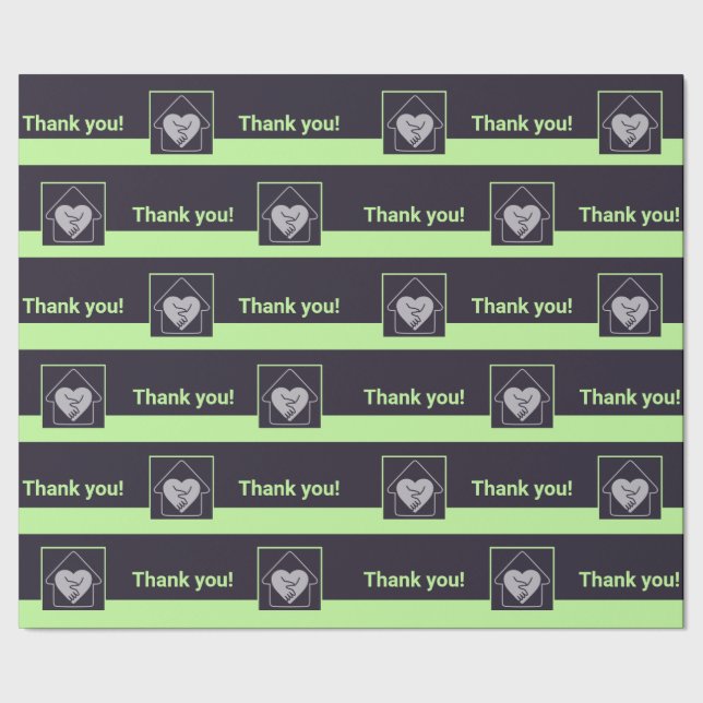 Purple & Green Custom Logo & Thank You  Wrapping P Paper (Seam)