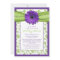 Purple Green Daisy Damask Bridal Shower Invitation