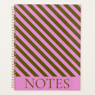 Purple & Green Diagonal Stripe Modern Minimalist  Planner