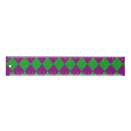 Purple  Green Diamond Glitter Ruler