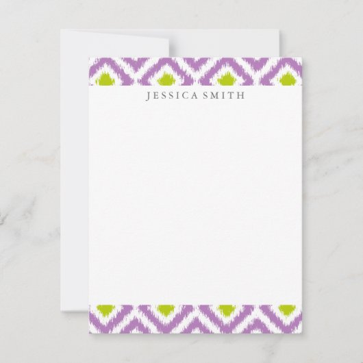 Purple Green Diamonds Ikat Pattern (Front)