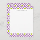 Purple Green Diamonds Ikat Pattern (Front/Back)