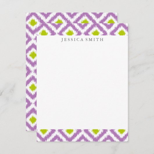 Purple Green Diamonds Ikat Pattern (Front/Back)