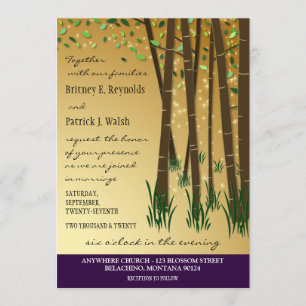 Purple Green Enchanted Forest Wedding Invitations