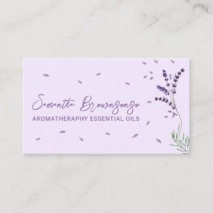 Purple Green Essential Oils Branding Lavender Business Card