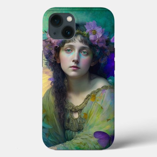 Purple Green Fairy Fantasy Art iPhone 13 Case