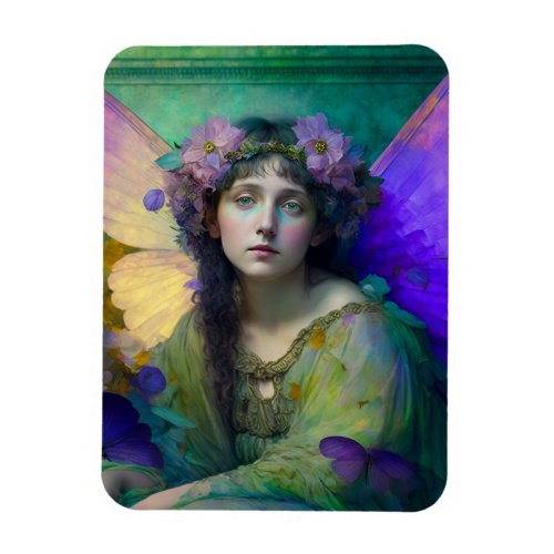 Purple Green Fairy Fantasy Art Magnet