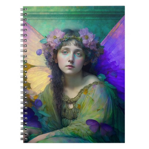 Purple Green Fairy Fantasy Art Notebook