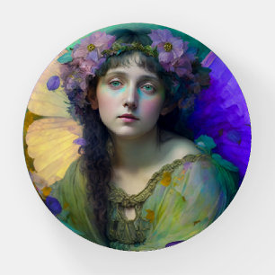 Purple Green Fairy Fantasy Art Paperweight