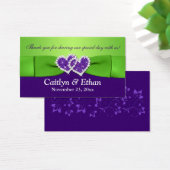 Purple, Green Floral and Joined Hearts Favor Tag (Desk)