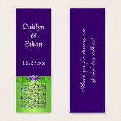 Purple, Green Floral and Joined Hearts Favor Tag 2 (Front & Back)