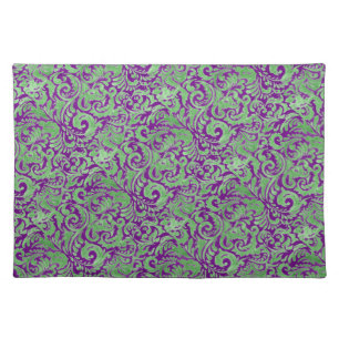 Purple Green Floral Batik Placemat