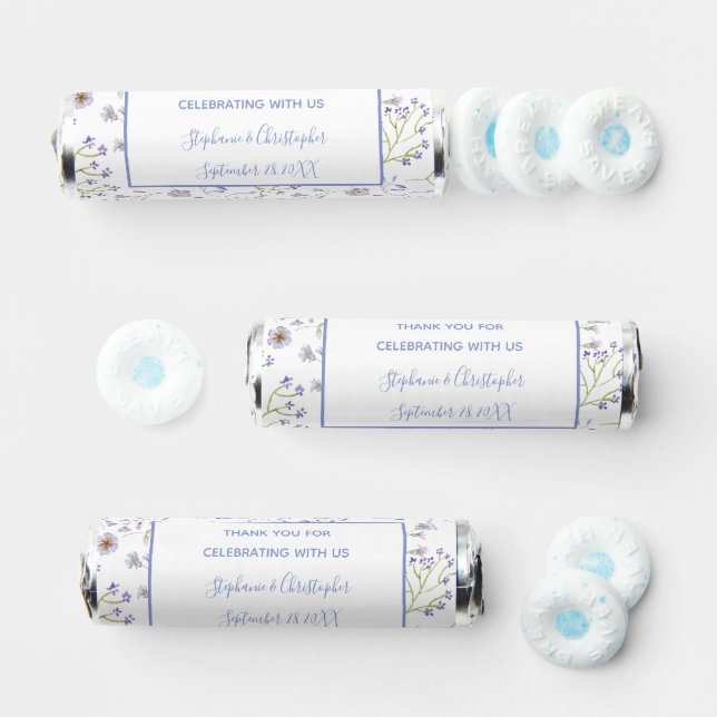 Purple Green Floral Breathe Savers Wedding Favors (Assorted)