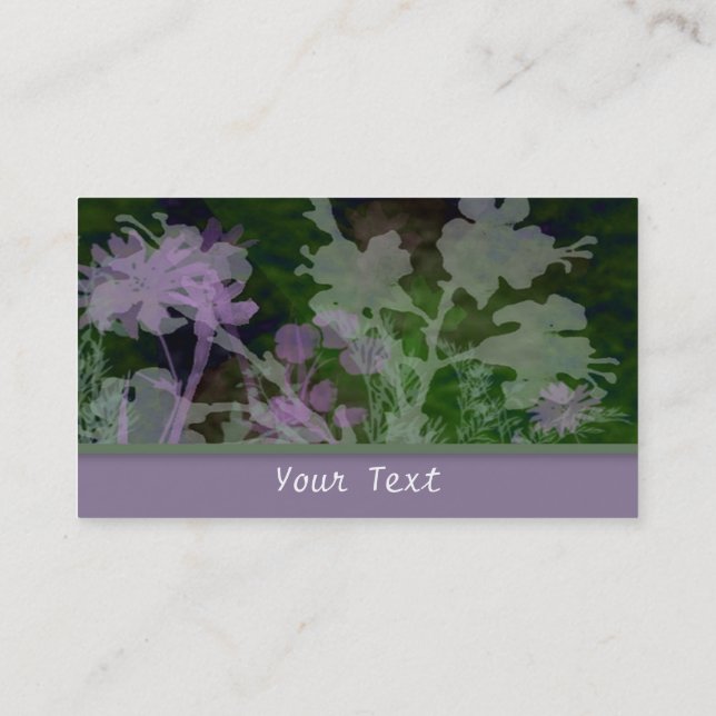 Purple & Green Floral Business Card (Back)