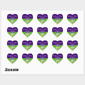 Purple, Green Floral Wedding Favor Sticker (Sheet)