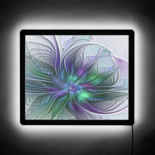 Purple Green Flower Modern Abstract Art Fractal