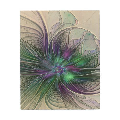 Purple Green Flower Modern Abstract Art Fractal