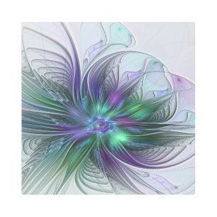 Purple Green Flower Modern Abstract Art Fractal