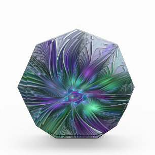 Purple Green Flower Modern Abstract Art Fractal Acrylic Award