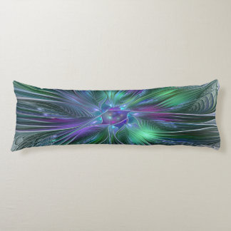 Purple Green Flower Modern Abstract Art Fractal Body Pillow