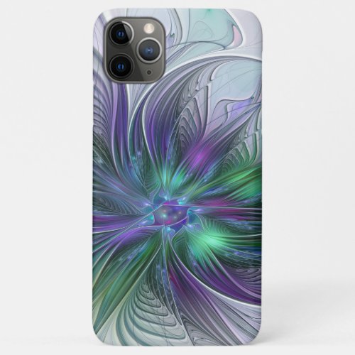 Purple Green Flower Modern Abstract Art Fractal iPhone 11 Pro Max Case