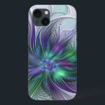Purple Green Flower Modern Abstract Art Fractal iPhone 13 Case<br><div class="desc">A magical flower for You.
Design for your iPhone 13 case and more.</div>