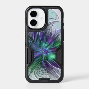 Purple Green Flower Modern Abstract Art Fractal iPhone 17 Case