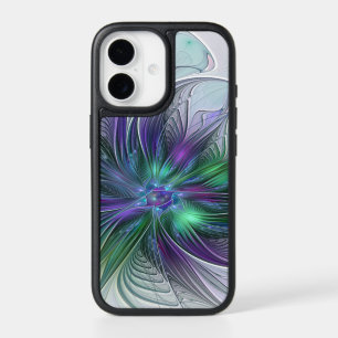 Purple Green Flower Modern Abstract Art Fractal iPhone 17 Case