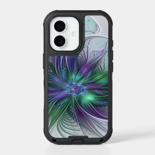 Purple Green Flower Modern Abstract Art Fractal iPhone 17 Case