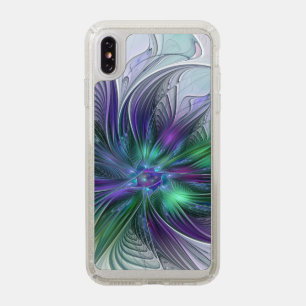 Purple Green Flower Modern Abstract Art Fractal Speck iPhone XS Max Case