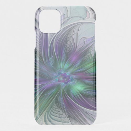 Purple Green Flower Modern Abstract Art Fractal iPhone 11 Case