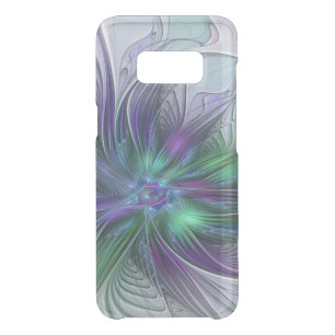 Purple Green Flower Modern Abstract Art Fractal Uncommon Samsung Galaxy S8 Case