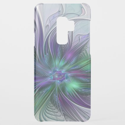 Purple Green Flower Modern Abstract Art Fractal Uncommon Samsung Galaxy S9 Plus Case