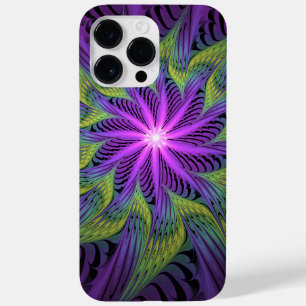 Purple Green Flower Modern Abstract Fractal Art Case-Mate iPhone 14 Pro Max Case