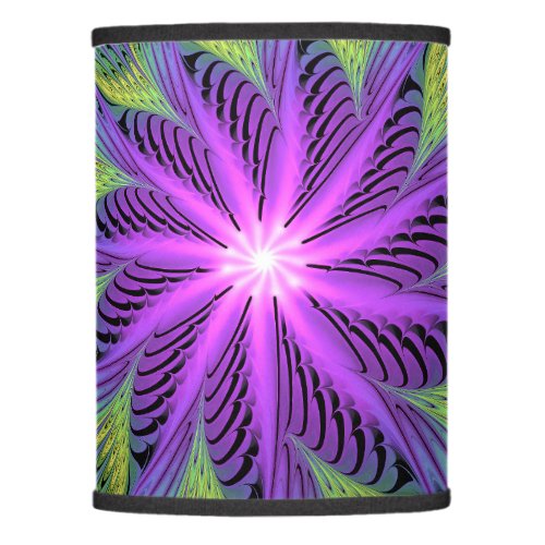 Purple Green Flower Modern Abstract Fractal Art Lamp Shade