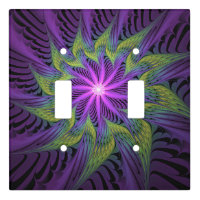 Purple Green Flower Modern Abstract Fractal Art