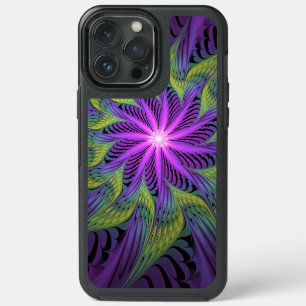 Purple Green Flower Modern Abstract Fractal Art iPhone 13 Pro Max Case