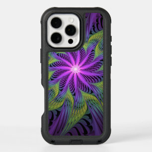 Purple Green Flower Modern Abstract Fractal Art iPhone 16 Pro Max Case