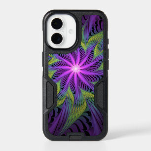 Purple Green Flower Modern Abstract Fractal Art iPhone 17 Case
