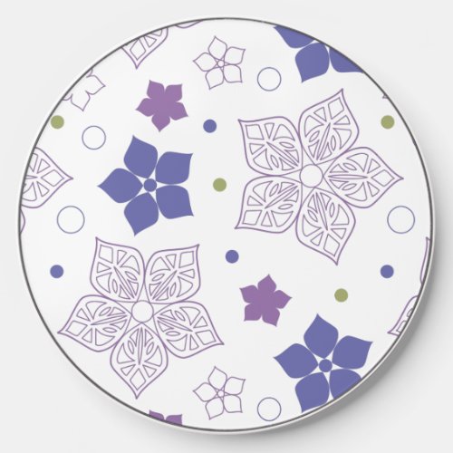 Purple  Green flower pattern Wireless Charger